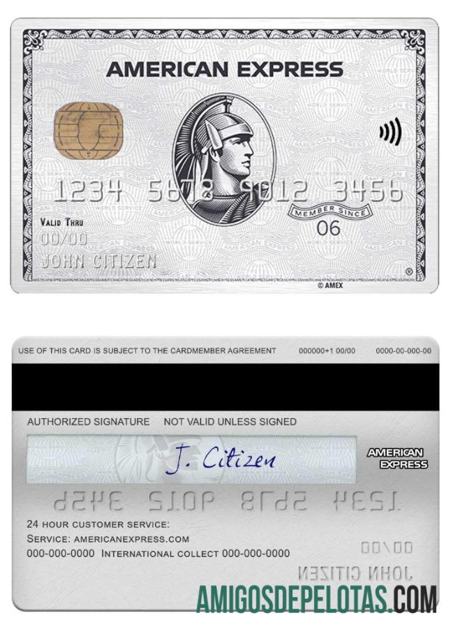 Cartão Sutton Bank Amex Platinum dos EUA exemplo real